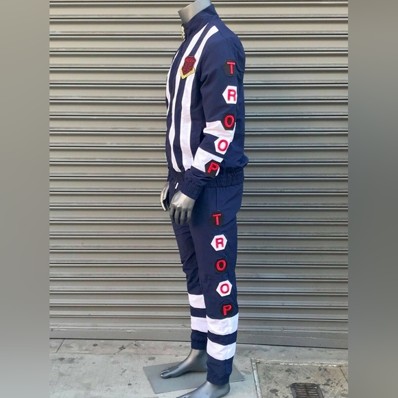 Men's Troop Navy | White Windbreaker Tracksuit NWT - Picture 4 of 6